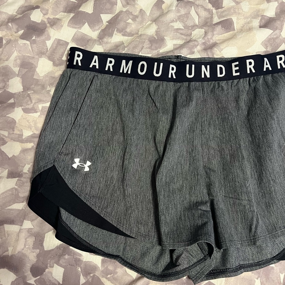 Under Armour Women's Gray and Black Athletic Shorts